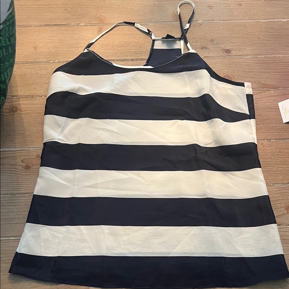 J. Crew Black and White Striped Camisole